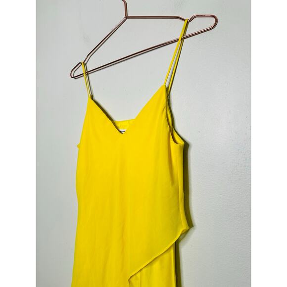 SAUNDERS COLLECTIVE Women's Yellow Lara Slip Satin Cocktail Dress Size 2 - Picture 8 of 12